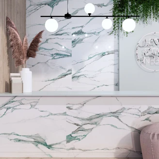 Marmor Klinker Fantasy Marble Grøn Poleret 60x120 cm